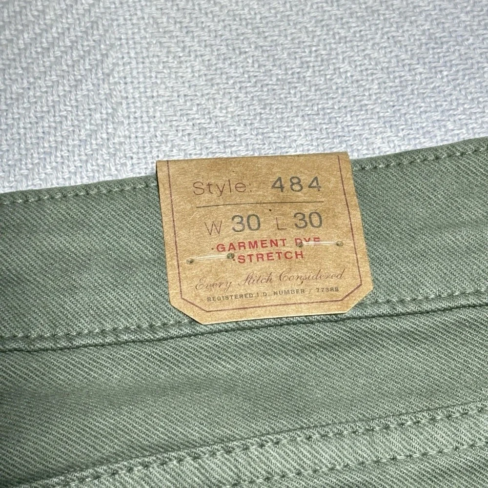 NEW‎ J Crew 484 Stretch Slim Tapered Leg Green Khaki Pants Mens Size 30x30 NWT
